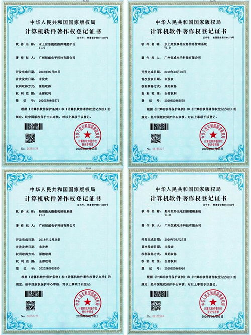 熱烈慶祝夜通航船用監(jiān)控及水上救援裝備榮獲四項(xiàng)軟著證書(shū)